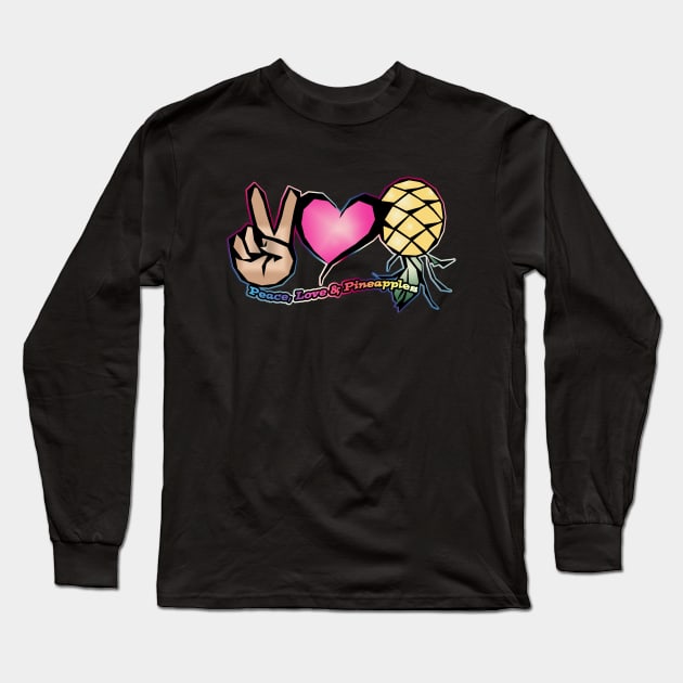 Swingers Peace, Love & Pineapples Long Sleeve T-Shirt by Vixen Games